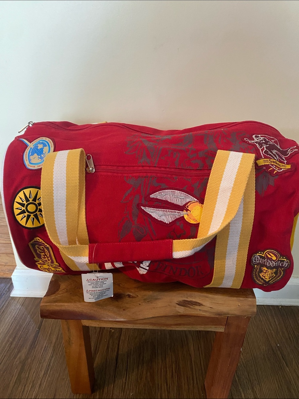 New! Harry Potter Gryffindor Quidditch  Duffle Bag Canvas Travel Gym Bag
